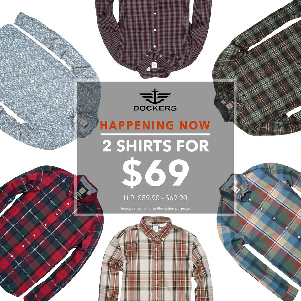 Dockers Singapore 2 Shirts for $69 Promotion ends 30 Nov 2016 | Why Not Deals