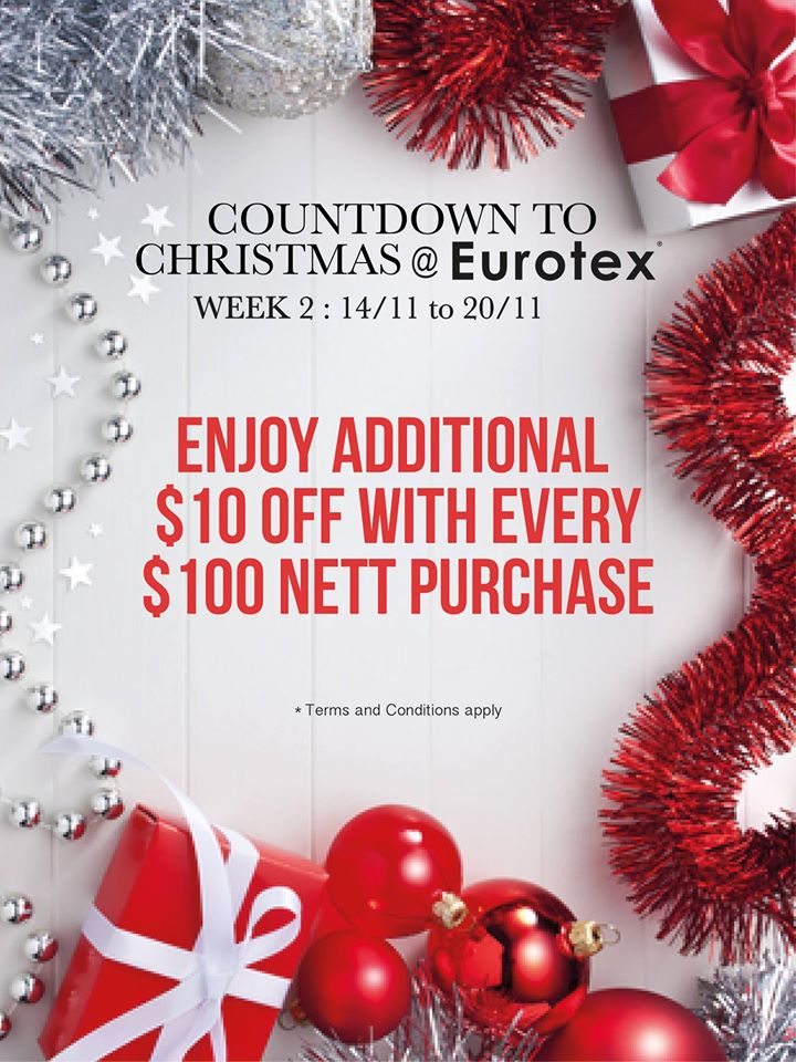 Eurotex Singapore Countdown to Christmas Promotion 14-20 Nov 2016 | Why Not Deals