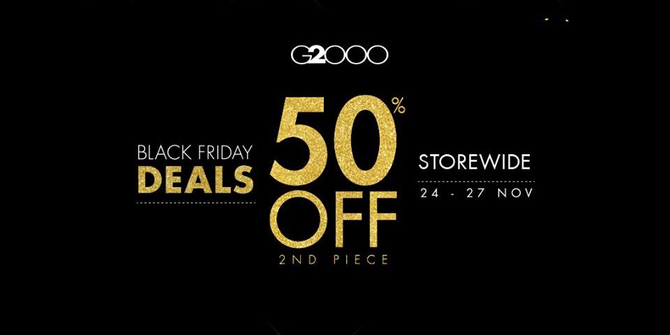 G2000 Singapore Black Friday Deals 50% Off Storewide Promotion 24-27 Nov 2016