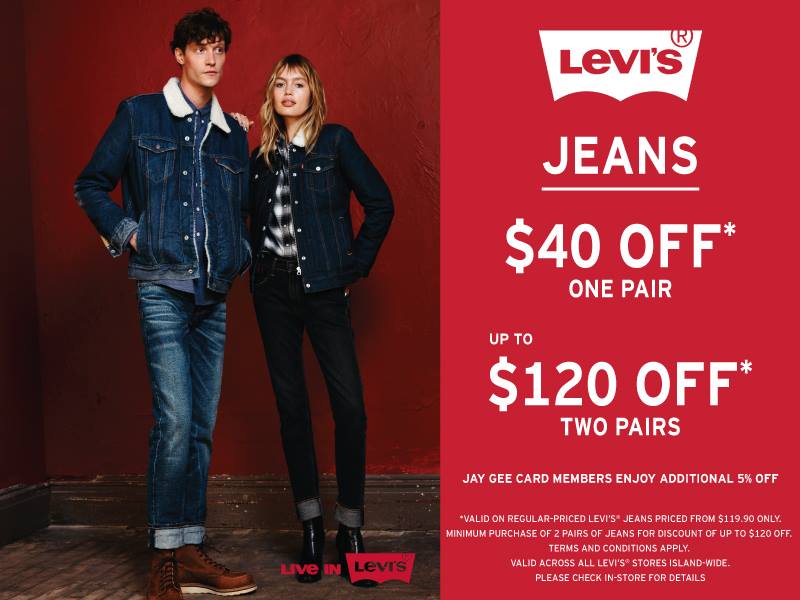 Isetan Singapore Up to $120 Off Levi's Jeans Promotion 16 Nov - 24 Dec 2016 | Why Not Deals