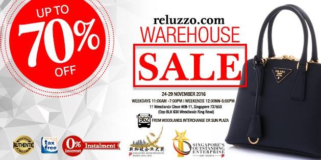 Reluzzo Singapore Warehouse Sale Up to 70% Off Promotion 24-29 Nov 2016