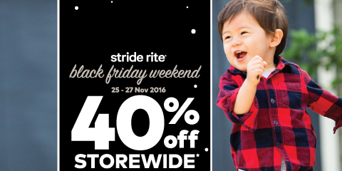 Stride Rite Singapore Black Friday Sale Up to 40% Off Promotion 25-27 Nov 2016