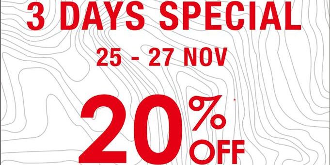 The North Face Singapore 3 Days Special Up to 20% Off Storewide Promotion 25-27 Nov 2016