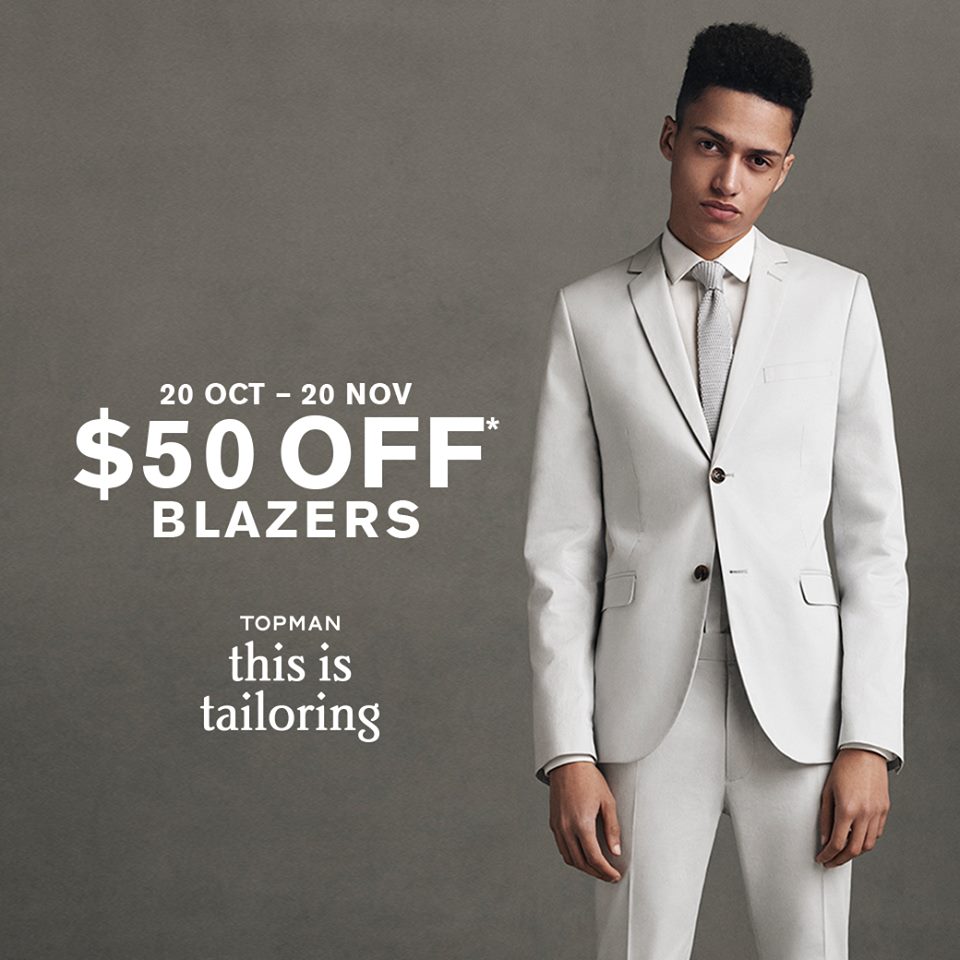 wt+ Singapore TOPMAN $50 Off Blazers Promotion 20 Oct - 20 Nov 2016 | Why Not Deals