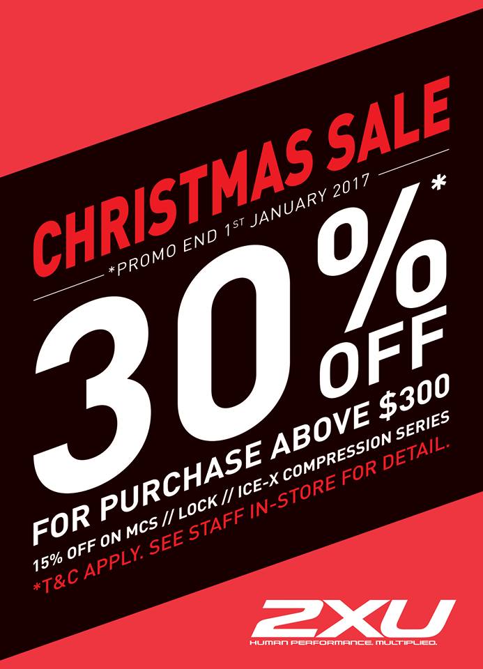 2XU Singapore Christmas Sale Up to 30% Off Promotion ends 1 Jan 2017 | Why Not Deals