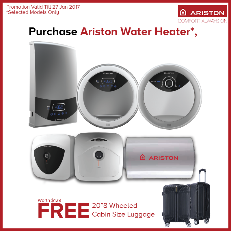 Ariston Singapore Purchase Ariston Water Heaters & Be Rewarded Promotion 1 Dec 2016 - 28 Jan 2017 | Why Not Deals 1