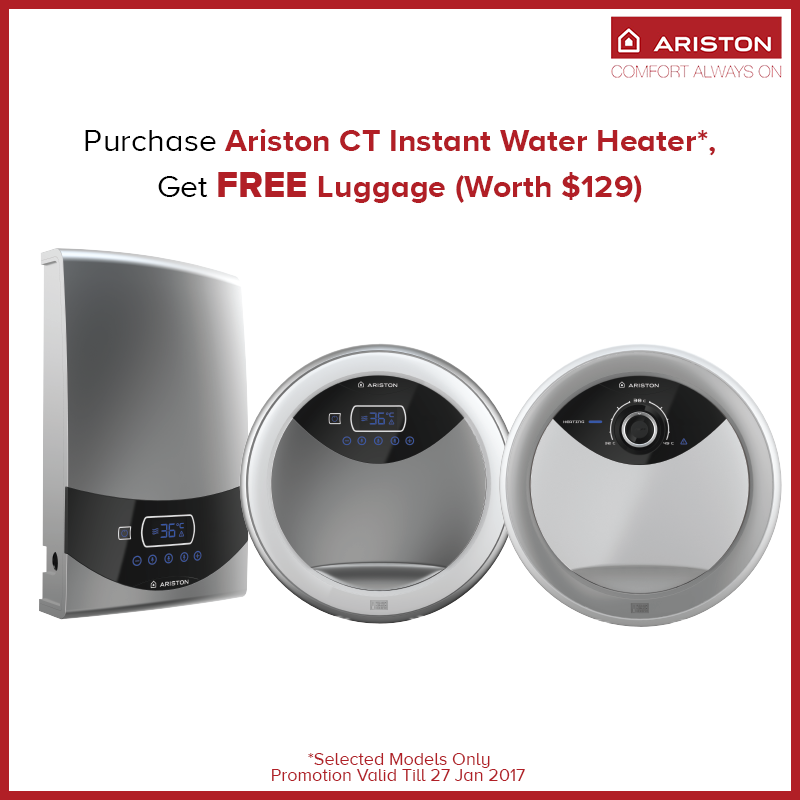 Ariston Singapore Purchase Ariston Water Heaters & Be Rewarded Promotion 1 Dec 2016 - 28 Jan 2017 | Why Not Deals 2