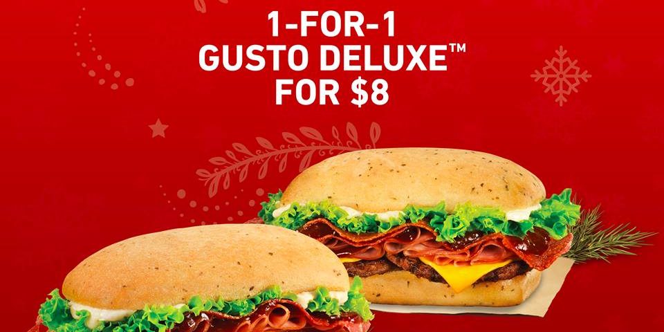 Burger King Singapore 1-For-1 Gusto Deluxe Promotion 23-24 Dec 2016