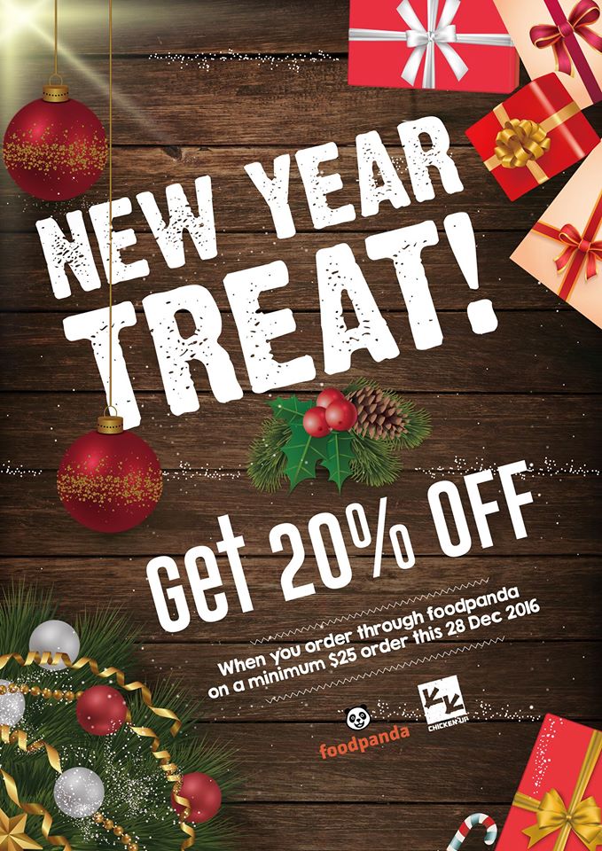 Chicken Up Singapore New Year Treat 20% Off One Day Only Promotion 28 Dec 2016 | Why Not Deals
