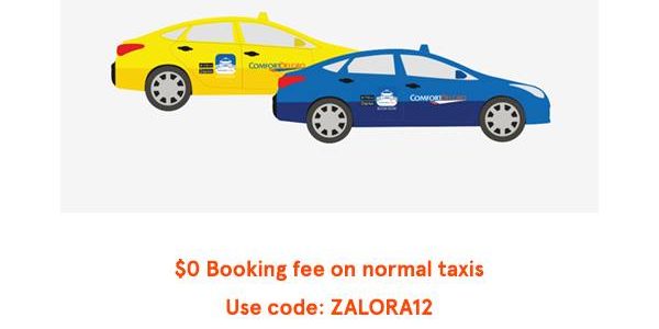 ComfortDelGro Taxi Singapore $0 Booking Free with Zalora Promotion 12-15 Dec 2016