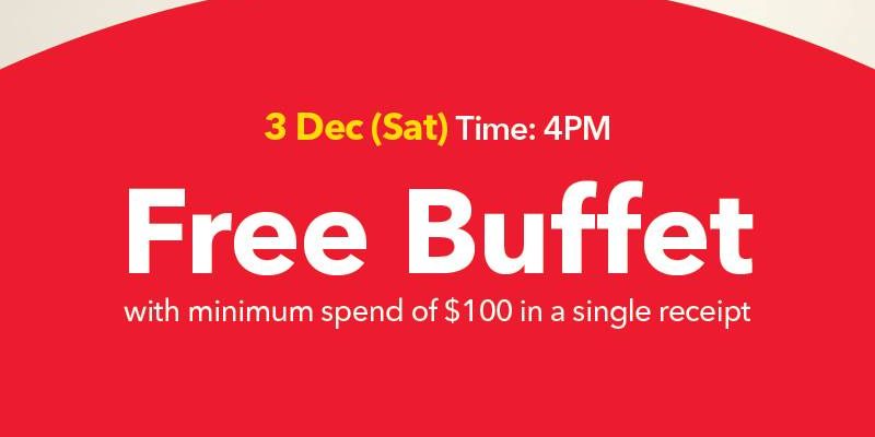 Courts Singapore FREE Buffet by Spending $100 in A Single Receipt Promotion 3 Dec 2016