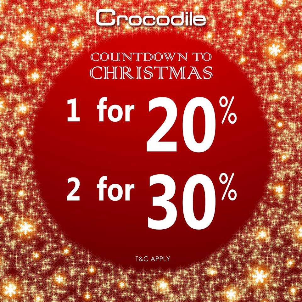 Crocodile Singapore Countdown to Christmas Promotion ends 25 Dec 2016 | Why Not Deals 1