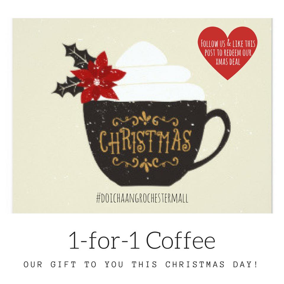 Doi Chaang Coffee Singapore Christmas 1-for-1 Coffee Special Promotion 25 Dec 2016 | Why Not Deals