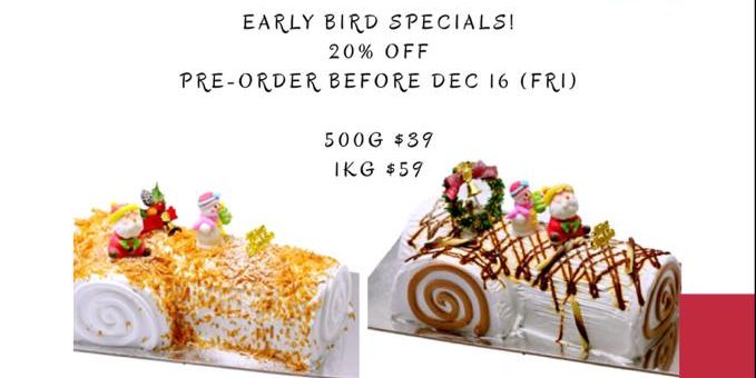 Doi Chaang Coffee Singapore X’mas Log Cake Early Bird 20% Off Promotion ends 16 Dec 2016
