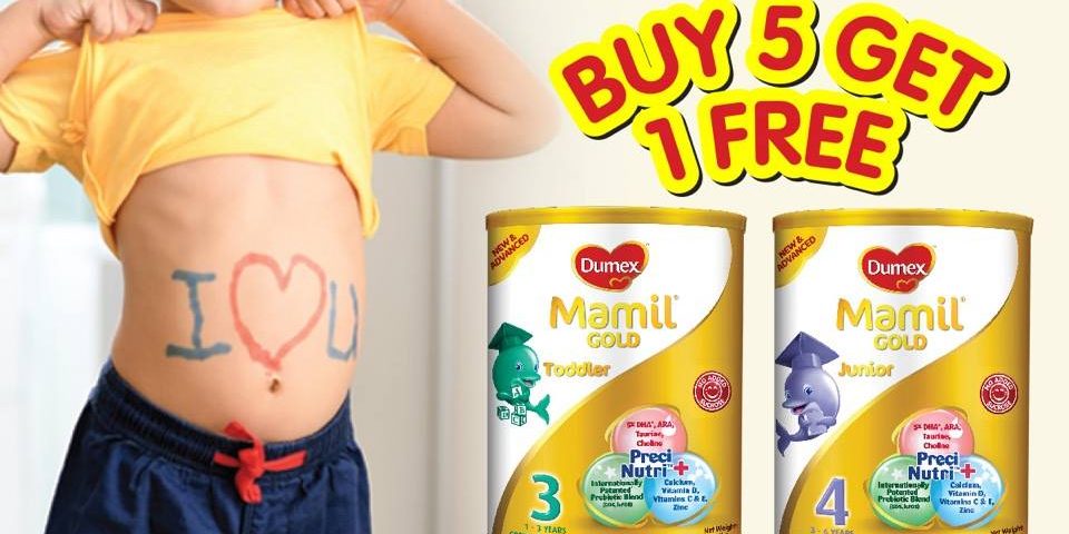 Dumex Singapore Buy 5 Get 1 FREE for Mamil Gold Promotion ends 31 Dec 2016