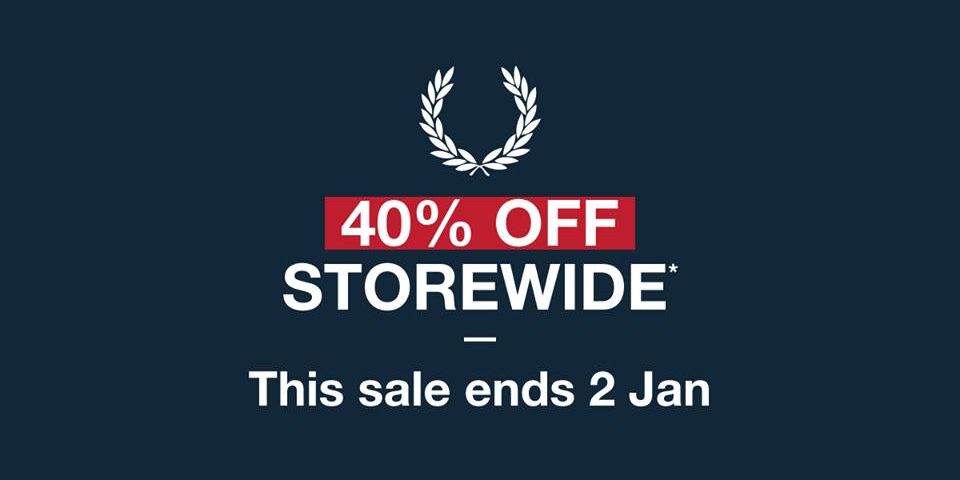 Fred Perry Singapore 40% Off Storewide Promotion ends 2 Jan 2017