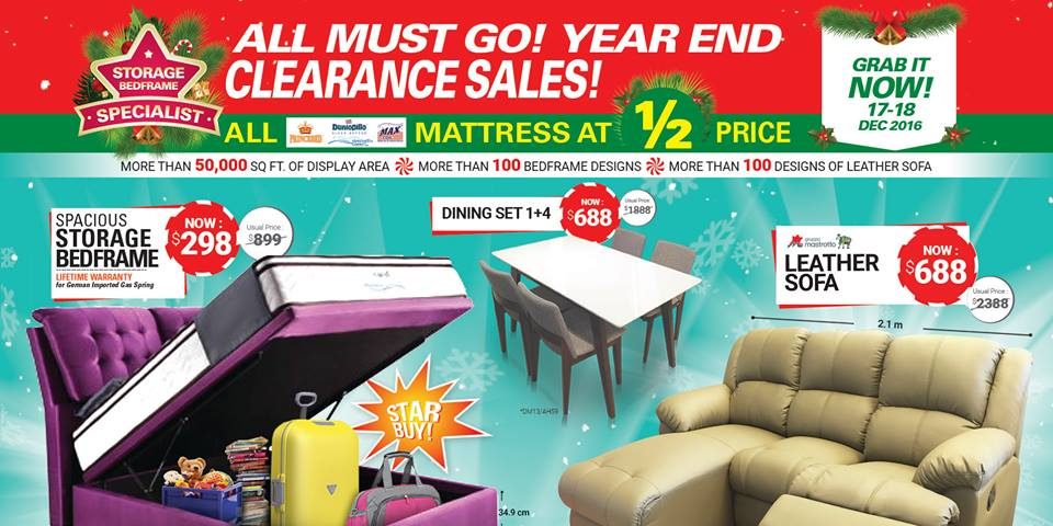 Fullhouse Home Furnishings Singapore Year End Clearance Sales Promotion 17-18 Dec 2016