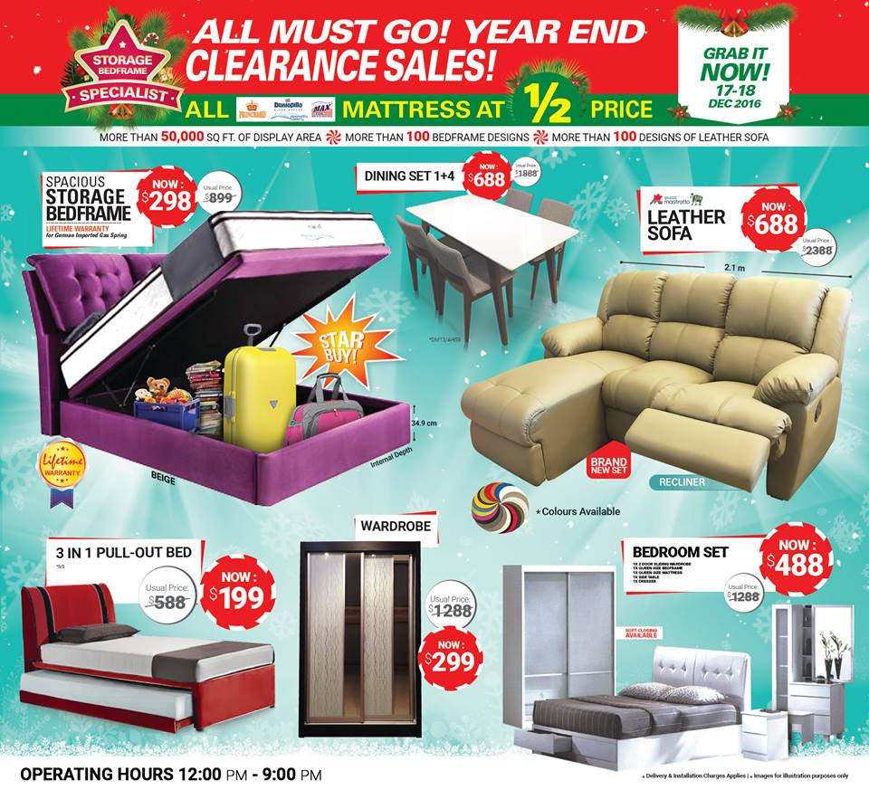 Fullhouse Home Furnishings Singapore Year End Clearance Sales Promotion 17-18 Dec 2016 | Why Not Deals