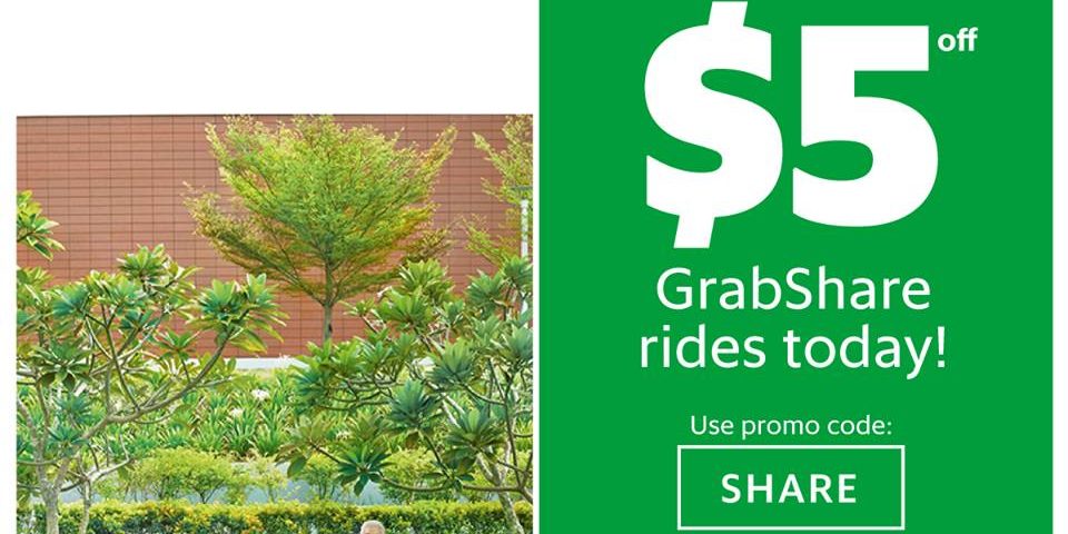 Grab Singapore $5 Off GrabShare Rides Promotion 16 Dec 2016