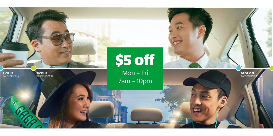 Grab Singapore Extended GrabShare $5 Off Mon-Fri 7am-10pm Promotion 26-30 Dec 2016