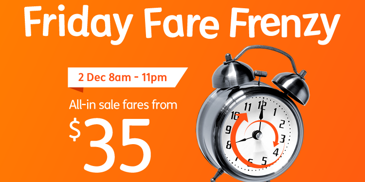 Jetstar Singapore Friday Fare Frenzy All-In Sale Fares from $35 Promotion 2 Dec 2016