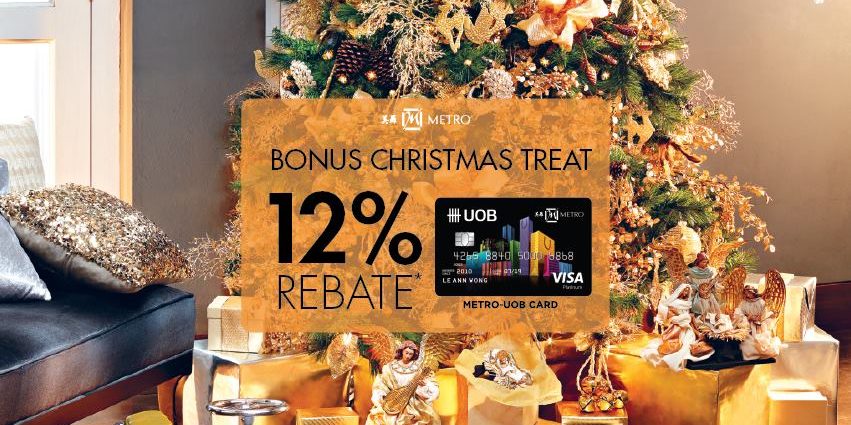METRO Singapore METRO-UOB Bonus Christmas Treat 12% Rebate Promotion 16-18 Dec 2016