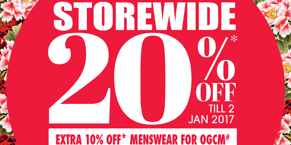 OG Singapore New Year Storewide 20% Off Promotion ends 2 Jan 2017