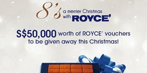 Royce’ Singapore S$50,000 Worth of ROYCE’ Vouchers Christmas Giveaway ends 31 Dec 2016