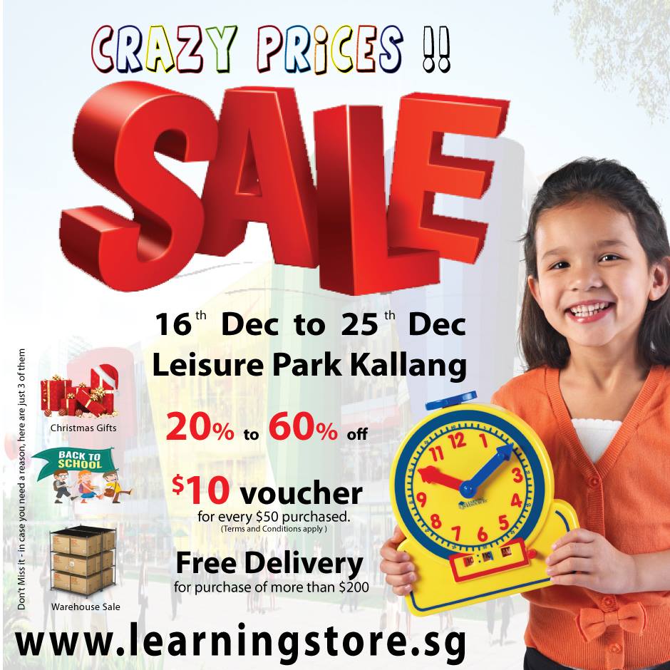 The Learning Store Singapore Crazy Prices Sale Up to 60% Off Promotion 16-25 Dec 2016 | Why Not Deals