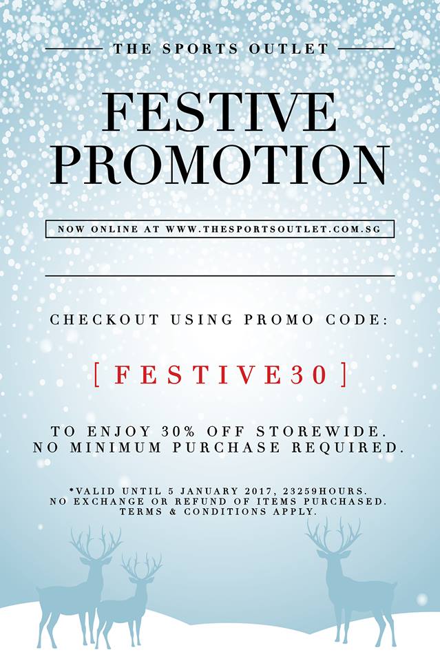 TheSportsOutlet Singapore Festive Promotion Up to 30% Off Storewide ends 5 Jan 2017 | Why Not Deals