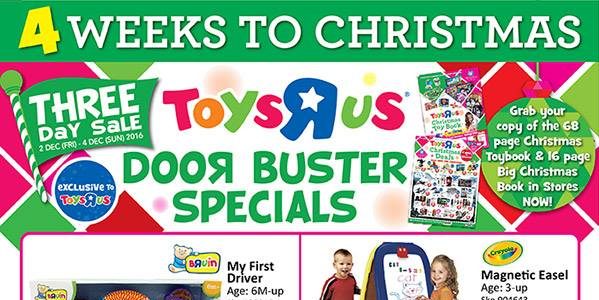 Toys “R” Us Singapore Door Buster Offers Promotion from 2-4 Dec 2016