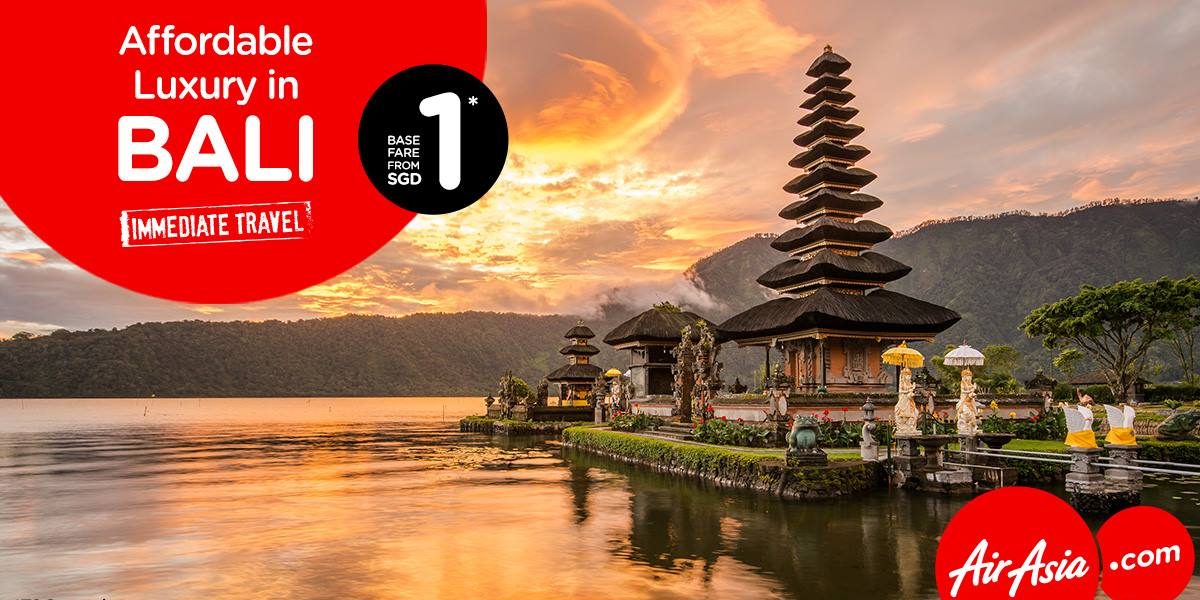 AirAsia Singapore Affordable Luxury in Bali from SGD $1 Promotion ends 15 Jan 2017