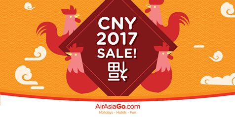 AirAsiaGo Singapore Chinese New Year 2017 Sale 60% Off Hotels Promotion ends 30 Jan 2017