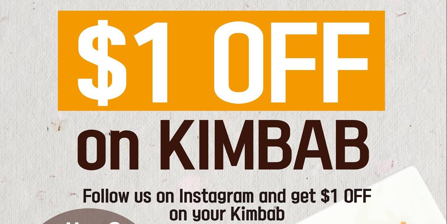 Baro Baro Singapore Follow Them on Instagram & Get $1 Off Kimbab Promotion ends 31 Mar 2017