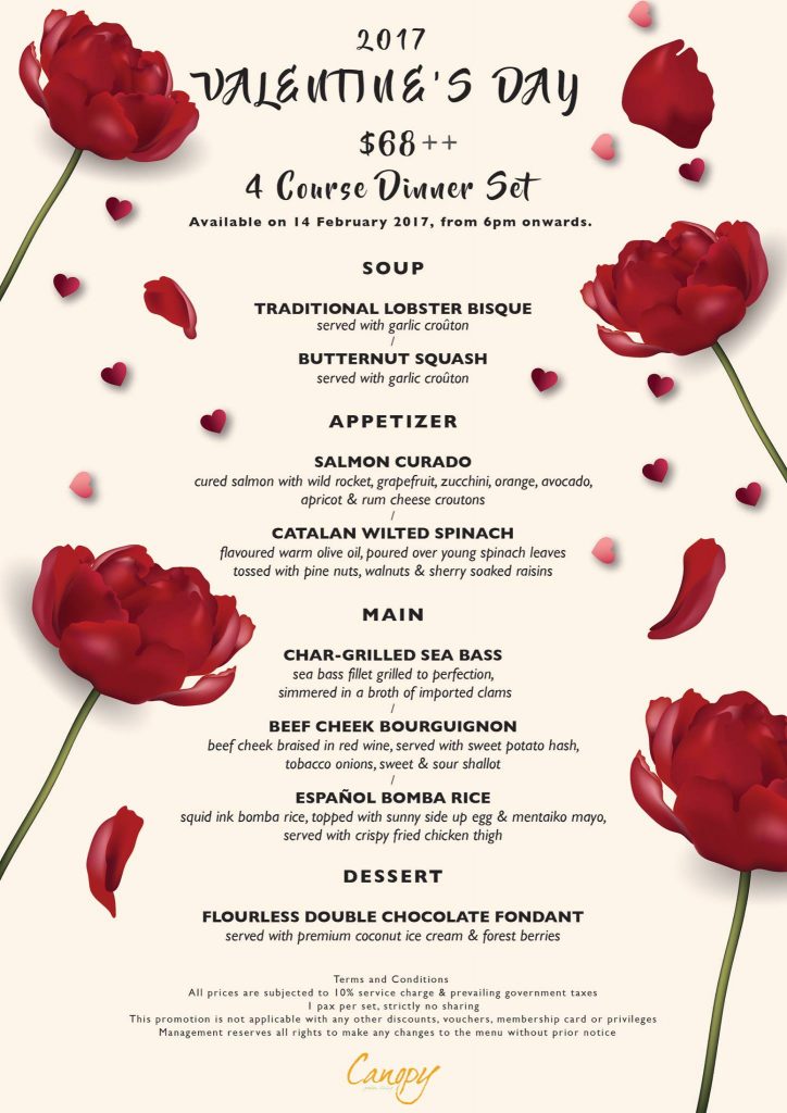 Canopy Garden Dining Singapore Valentine's Day Facebook Giveaway ends 15 Feb 2017 | Why Not Deals