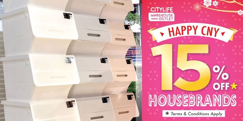 Citylife Warehouse Outlet Singapore Chinese New Year Special Up to 15% Off Promotion ends 27 Jan 2017
