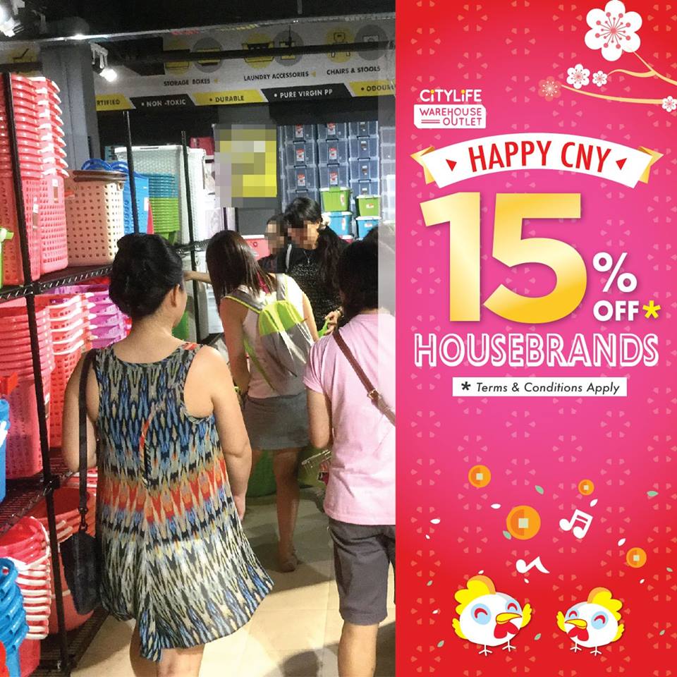 Citylife Warehouse Outlet Singapore Chinese New Year Special Up to 15% Off Promotion ends 27 Jan 2017 | Why Not Deals 1