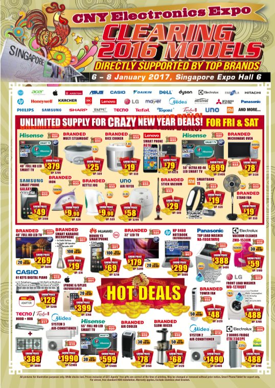 CNY Electronics Expo Singapore Clearing 2016 Models Deals as low as $9.90 Promotion 6-8 Jan 2017 | Why Not Deals 4