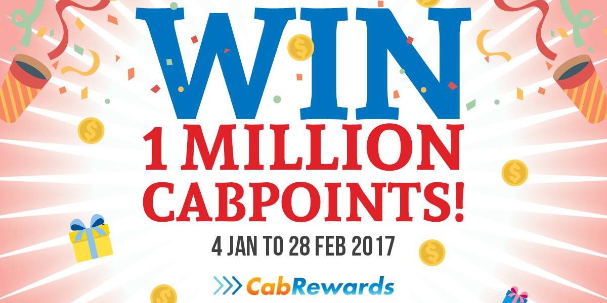 ComfortDelGro Taxi Singapore Book a Taxi & Stand to Win 1 MILLION Cabpoints Contest 4 Jan – 28 Feb 2017