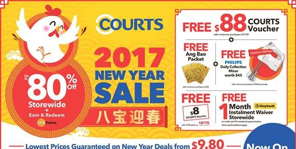 Courts Singapore 2017 New Year Sale Up to 80% Off Promotion ends 9 Jan 2017