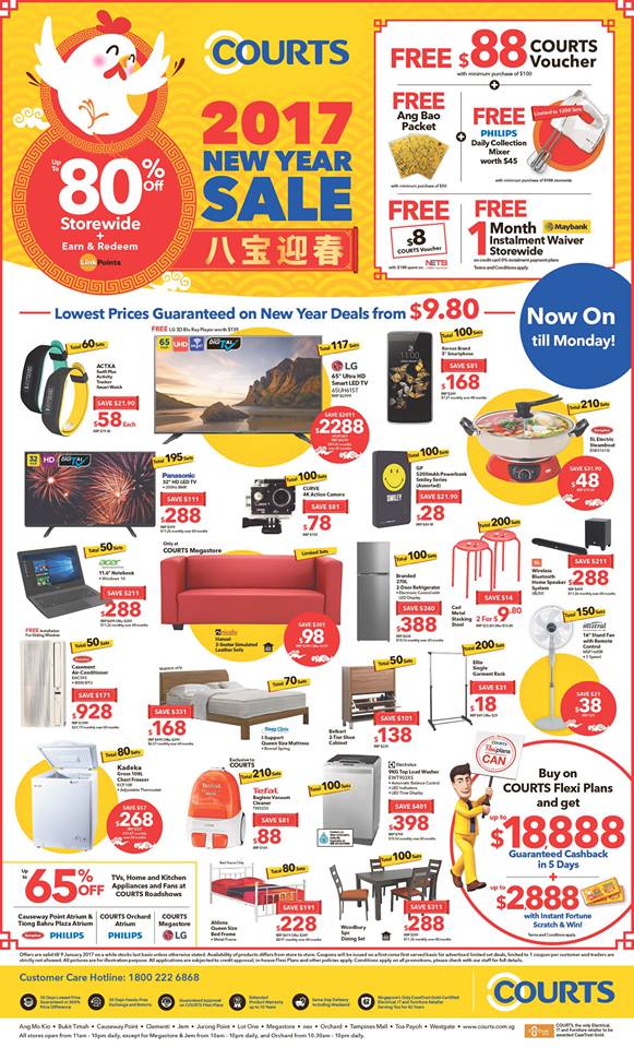 Courts Singapore 2017 New Year Sale Up to 80% Off Promotion ends 9 Jan 2017 | Why Not Deals