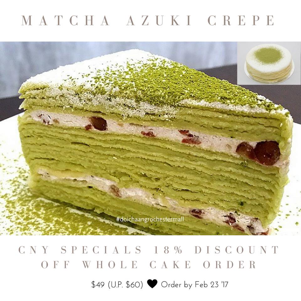 Doi Chaang Coffee Singapore CNY Reunion Specials 18% Off Matcha Azuki Crepe Promotion ends 23 Feb 2017 | Why Not Deals