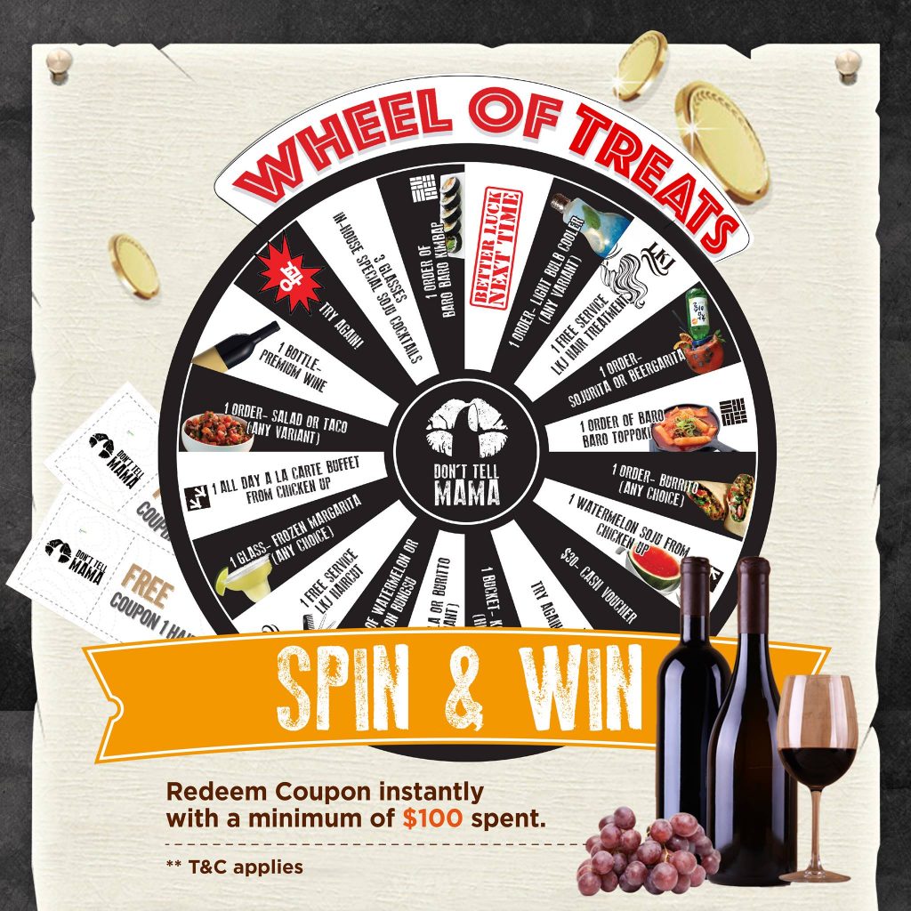 Don't Tell Mama Singapore New Year Wheel of Treats Spin & Win Contest | Why Not Deals