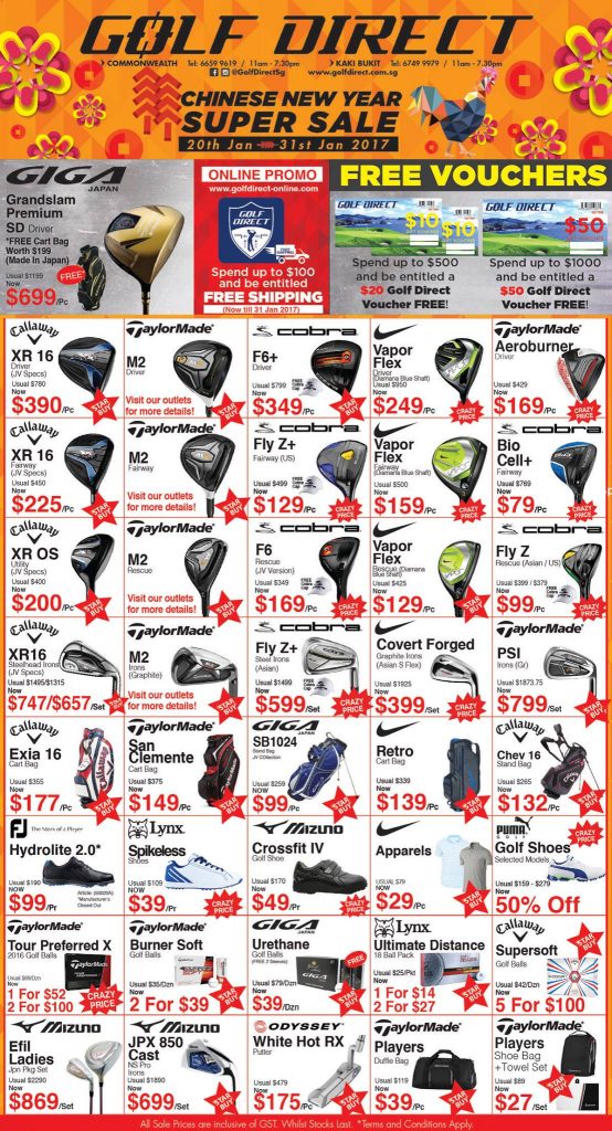 Golf Direct Singapore Chinese New Year Super Sale Promotion 20-31 Jan 2017 | Why Not Deals