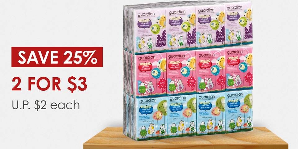 Guardian Singapore 1 Day Special Save Up to 25% Off Guardian Facial Tissue Promotion 10 Jan 2017