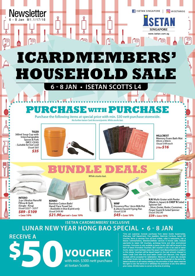 Isetan Singapore Icardmember's Household Sale Receive a $50 Voucher Promotion 6-8 Jan 2017 | Why Not Deals 11