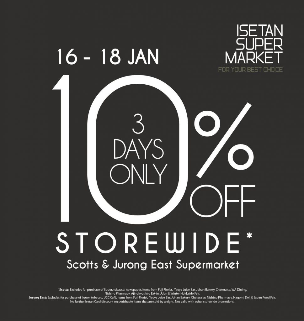 Isetan Singapore Lunar New Year 3 Days Only 10% Direct Discount at Isetan Supermarket 16-18 Jan 2017 | Why Not Deals