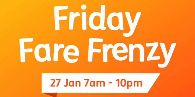 Jetstar Asia Singapore Friday Fare Frenzy All-in Sale Fares Promotion ends 10pm 27 Jan 2017