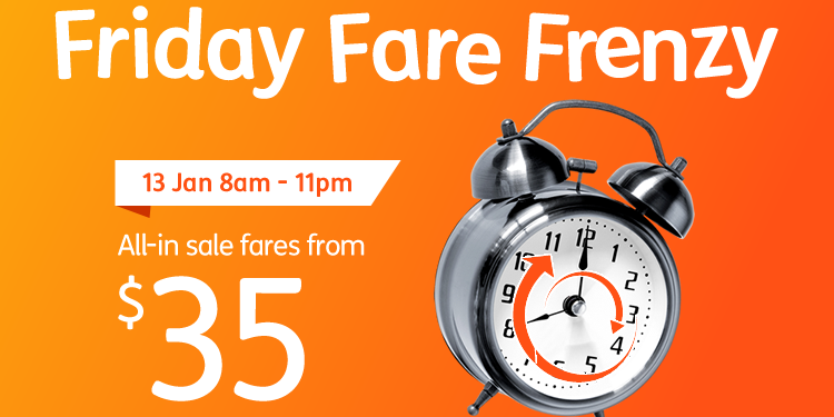 Jetstar Singapore Friday Fare Frenzy All-in Sale Fares From $35 Promotion ends 13 Jan 2017