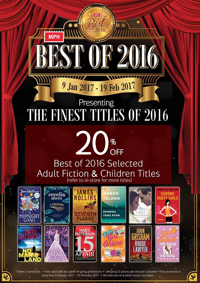 MPH Bookstores Singapore 20% Off Best of 2016 Selected Titles Promotion 9 Jan - 19 Feb 2017 | Why Not Deals